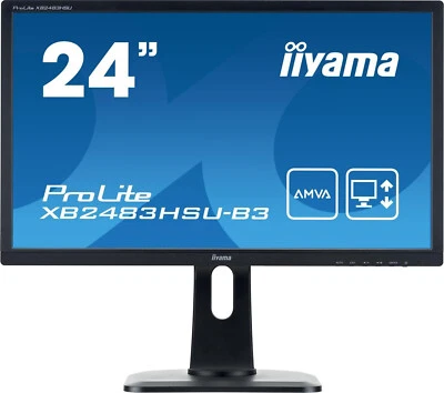 iiyama ProLite XB2483HSU-B3 23,8 Zoll Monitor VA 75Hz FHD 1920x1080 DP HDMI Gut  - Bild 1 von 4