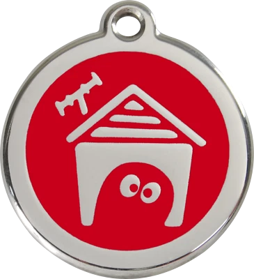 Steel Red Dingo House ID Dog Tag Black Purple Blue Green Yellow Orange Red Pink - Image 1 of 4