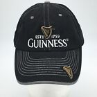 Guinness Beer Black Strapback Hat Cap Osfa  Est 1759 White Font Gold Harp