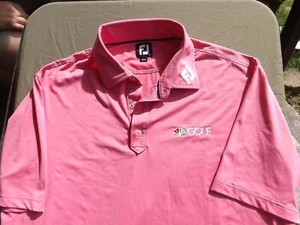 Footjoy Polo Shirt Mens XL Pink Golf Tour Issued NBC Golf Performance Preppy - Picture 1 of 10