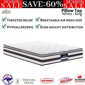 Giselle Mattress King Bed Medium Firm Normay Series Pillow Top Topper Cover New - Picture 1 of 13
