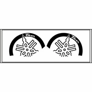 COPPIA DIAPASON ADESIVI NERO T-MAX TMAX STICKERS CARENA 2008/2011 MAXI GRAFICA - Picture 1 of 3