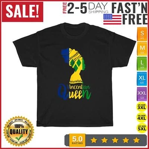 Vincentian Queen St Vincent Grenadines Flag Afro Roots Vintage T Shirt Men Women - Picture 1 of 9
