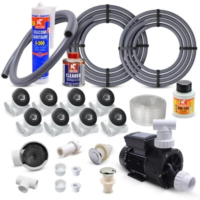 Whirlpool Bausatz Set Pumpe Lüftregler Schlauch Schraubgriff Seitendüsen - Bild 1 von 4