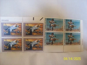 Bund Entenmarken x 2 4er Blöcke einer 7,50 $ & einer 15,00 $ Neu! - Bild 1 von 4