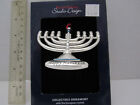 JEWISH MENORAH HAPPY HANUKKAH Holiday Ornament Silver Plated 3