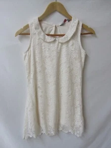 Dorothy Perkins Cream Lace Mini Dress Size 6 Petite Sleeveless Lined BNWT - Picture 1 of 8