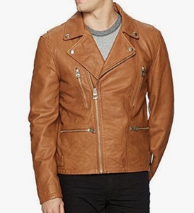 guess tan leather jacket