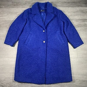 Abrigo Longline Colección M&S Texturizado Único Pecho Azul Zafiro Damas Reino Unido 20 - Imagen 1 de 11