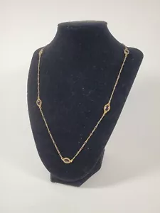 Danielle 14KT GF 24 inch Gold and Amethyst Station Necklace - Picture 1 of 6