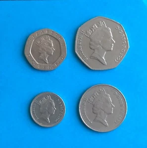 50p, 20p, 10p, 5p Pence British Coins 1997/1996 RARE Circulated - Picture 1 of 2