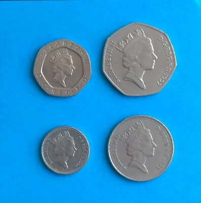 50p, 20p, 10p, 5p Pence British Coins 1997/1996 RARE Circulated - Image 1 of 2