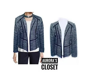 Classiques Entier 12 Gray Tweed Blazer Moto Full Zip $150 - Picture 1 of 5
