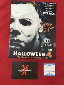 TOM MORGA FOTO AUTOGRAFATA FIRMATA 11x14! HALLOWEEN 4! MICHAEL MYERS! BECKETT! - Foto 1 di 5