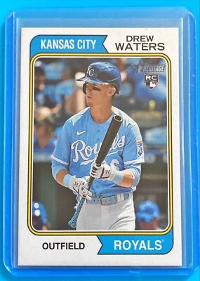2023 Topps Heritage - Name Position Swap Variation #96 Drew Waters (RC) - Image 1 of 2