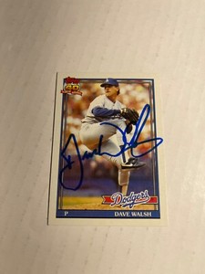Los Angeles Dodgers DAVE WALSH Signed Card