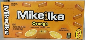 Mike and Ike orange aromatisiert zähe Süßigkeitenbox 24 Stück Packungen Großpackung Süßigkeiten - Bild 1 von 6