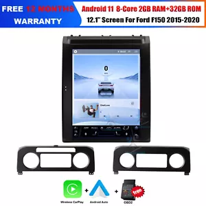 12.1" CarPlay Car Stereo DAB+GPS For Ford F150 2015-2020 Android 11 Bluetooth Sat Nav - Picture 1 of 22