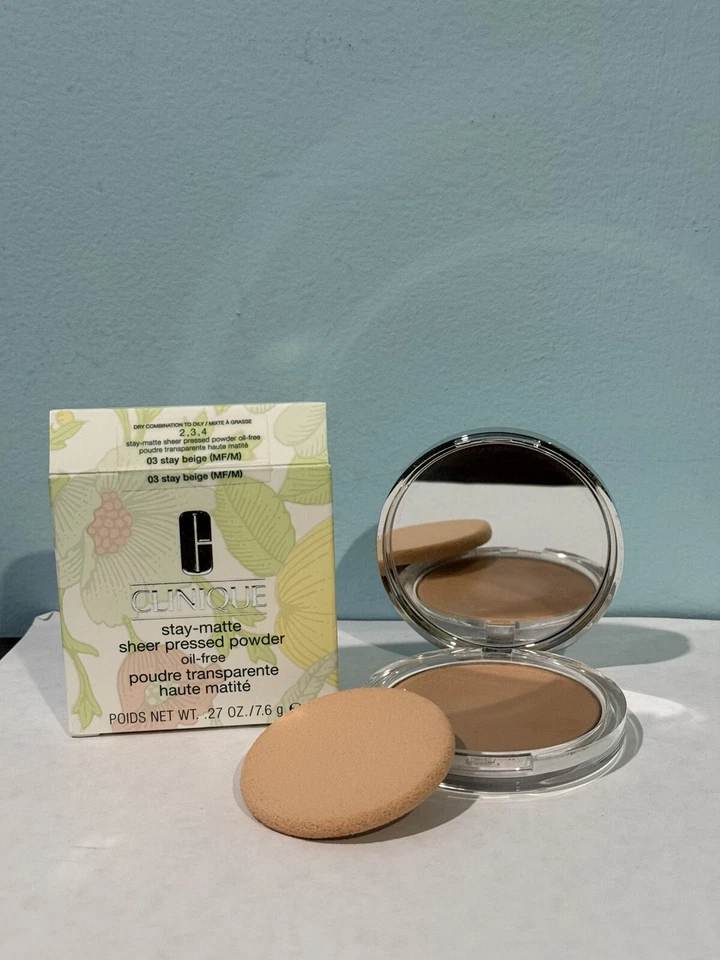 Clinique Stay Matte Sheer Pressed Powder, Oil Free, 03 Stay Beige, 0.27 oz/7.6g - Image 1 of 1