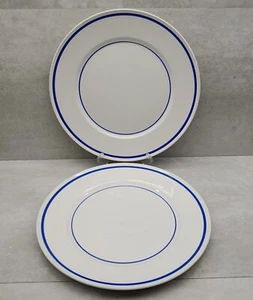 Pair (2) of MIKASA Epiqure-One Cordon Bleu Blue on White 11" Dinner Plates - Picture 1 of 7