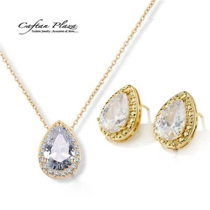 2 tlg Schmuckset Ohrringe Zirkonia AAA Swarovski-Kristalle STELLUX 18K Gold Plt. - Bild 1 von 6