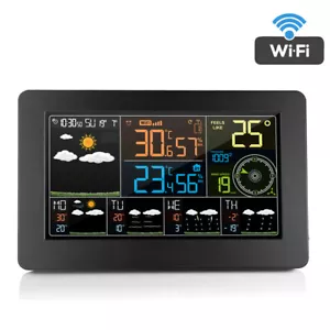 Profi WLAN-Funk-Wetterstation mit Außensensor, Farbdisplay, Uhr & Gratis-App Thv - Bild 1 von 19