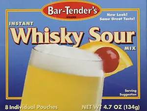 Bar-Tenders Instant Whiskey Sour Cocktail Mix, Net Wt. 4.7 Oz. (8 Pouches) - Picture 1 of 12