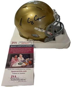 CJ CARR SIGNED NOTRE DAME FIGHTING IRISH MINI HELMET JSA COA - Picture 1 of 3