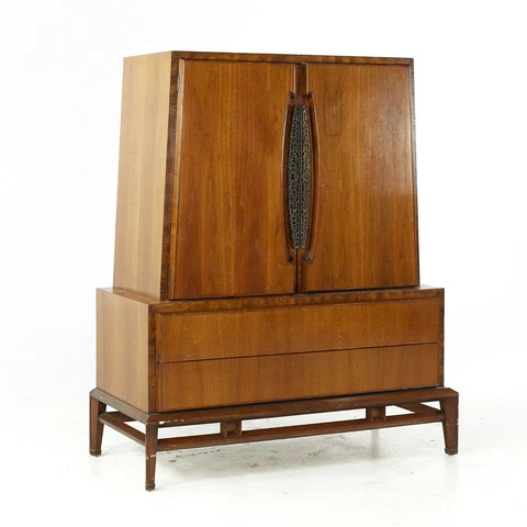 Helen Hobey Baker Mid Century Walnut Brutalist Armoire Cover