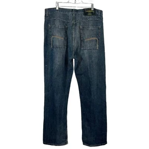 Jeans vintage Phat Farm uomo blu denim larghi gamba larga taglia 40X32 stile skate anni 90 Y2K - Foto 1 di 15