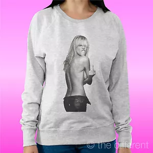 FELPA DONNA LEGGERA SWEATER GRIGIO CHIARO MODEL KATE MOSS FUCK YOU IDEA REGAL - Bild 1 von 1