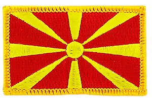 FLAG PATCH PATCHES MACEDONIA IRON ON COUNTRY EMBROIDERED WORLD SMALL - Bild 1 von 1