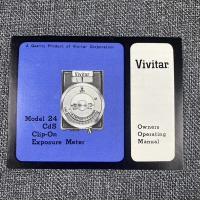 Vivitar Exposure Meter Model 24 CdS Instruction Manual 4 pages - Image 1 of 2