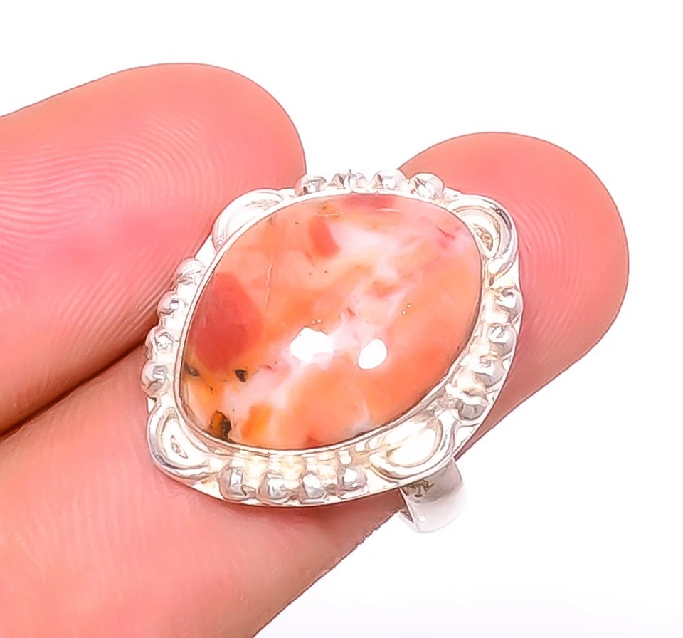 Natural Golden Sunstone - Oregon Silver Plated Jewelry Ring s.8 TR787-112 - Image 1 of 4
