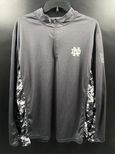 Sudadera Notre Dame Fighting Irish OHT Gris Digital Camuflaje 1/4 Cremallera Luz Talla L - Imagen 1 de 4