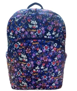 Vera Bradley Disney Mickey & Minnie Sweet Floral Blue Large Backpack NWT - Picture 1 of 4