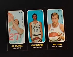 Pegatinas de baloncesto Topps 1971-72 (Caldwell, Dampier, Lewis) #10A, 11A, 12A sin precio base como nuevas - Imagen 1 de 2