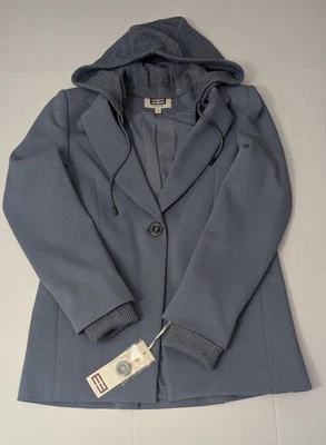 Etcetera GlacierStretch Scuba Twill Blazer With Removable Knit Hood And Cuffs 10 - Image 1 of 4