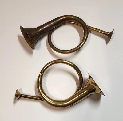  French Horns Decorative 8”x4” Vintage Brass  - Image 1 of 3