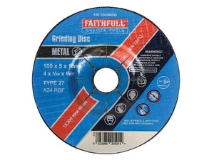 Faithfull Depressed Centre Metal Grinding Disc 100 x 5 x 16mm FAI1005MDG - Picture 1 of 1