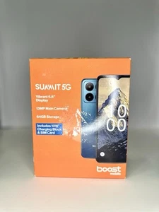 New, Sealed- Boost Mobile Summit 5G, 64GB, Blue - Prepaid Smartphone - Picture 1 of 3