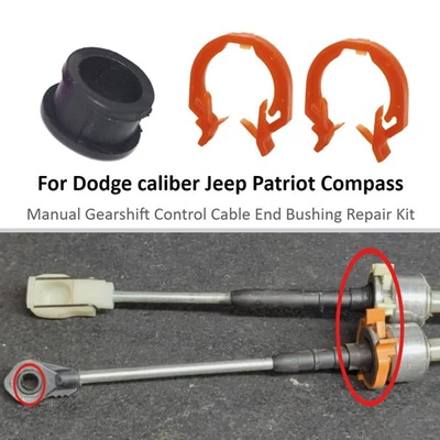 For Dodge Caliber Jeep Wrangler Gearshift Contorl Cable Buhsing + Clip Repair MT - Image 1 of 4