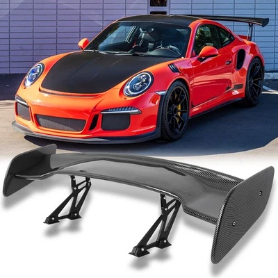 Spoiler traseiro de carbono 57" ajustável estilo GT para Porsche 911 Carrera GT GTS - Imagem 1 de 4