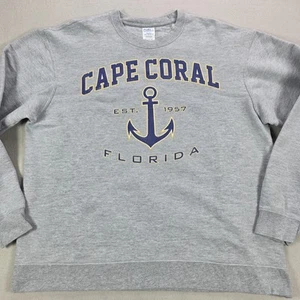 Sudadera Pullover Cape Coral Florida Para Hombre XL Gris Ancla Hechizo Recuerdo - Imagen 1 de 9