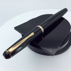 Montblanc penna stilografica n.342 penna stilografica a stantuffo nero/oro M #2322 - Foto 1 di 8