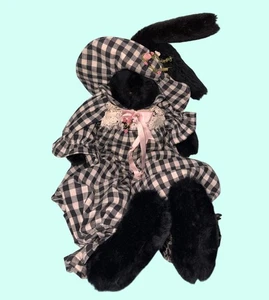 Bunnies By Bay Limited Edition Schwarz Plüschhase Gingham Krystal Suzanne nummere - Bild 1 von 6