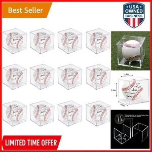 12er Pack Baseball Vitrine Acryl Würfel - UV geschützter Acryl Baseball Halter - Bild 1 von 9