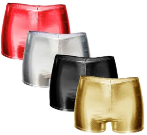 Neu Damen Größe 8 bis 16 glänzende metallic heiße Hose Nasslook Tutu sexy Minishorts - Bild 1 von 5