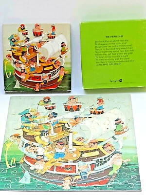 Vintage Rarität, Springbok Childrens´ Jigsaw Puzzle 100 Pieces "The Pirate Ship" - Bild 1 von 4