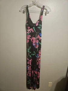 Twenty One Womens Maxi Tropical Floral Empire Waist Dress Size Medium - Picture 1 of 7